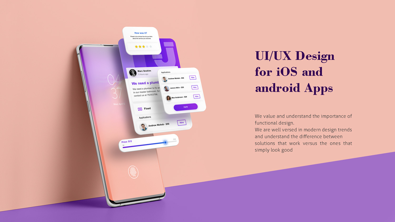 UI/UX Design for iOS and android Apps
