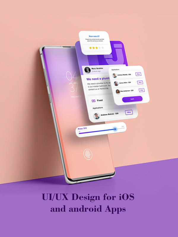 UI/UX Design for iOS and android Apps